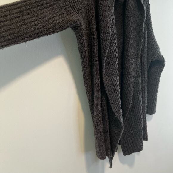 Aerie Oversized Knit Brown Cardgian Sweater Waterfall Collar Size Small - Picture 8 of 9